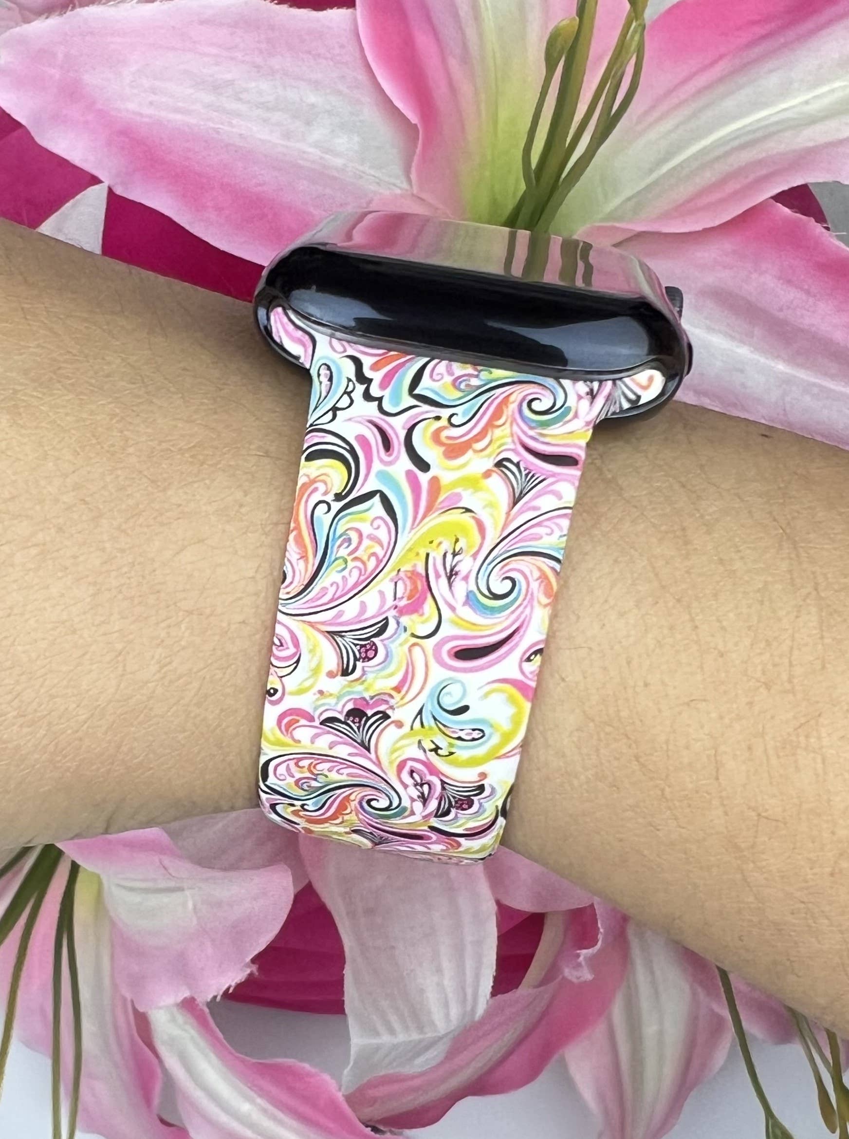 Paisley Printed Silicone Bands Apple Watch: 42/44/45mm