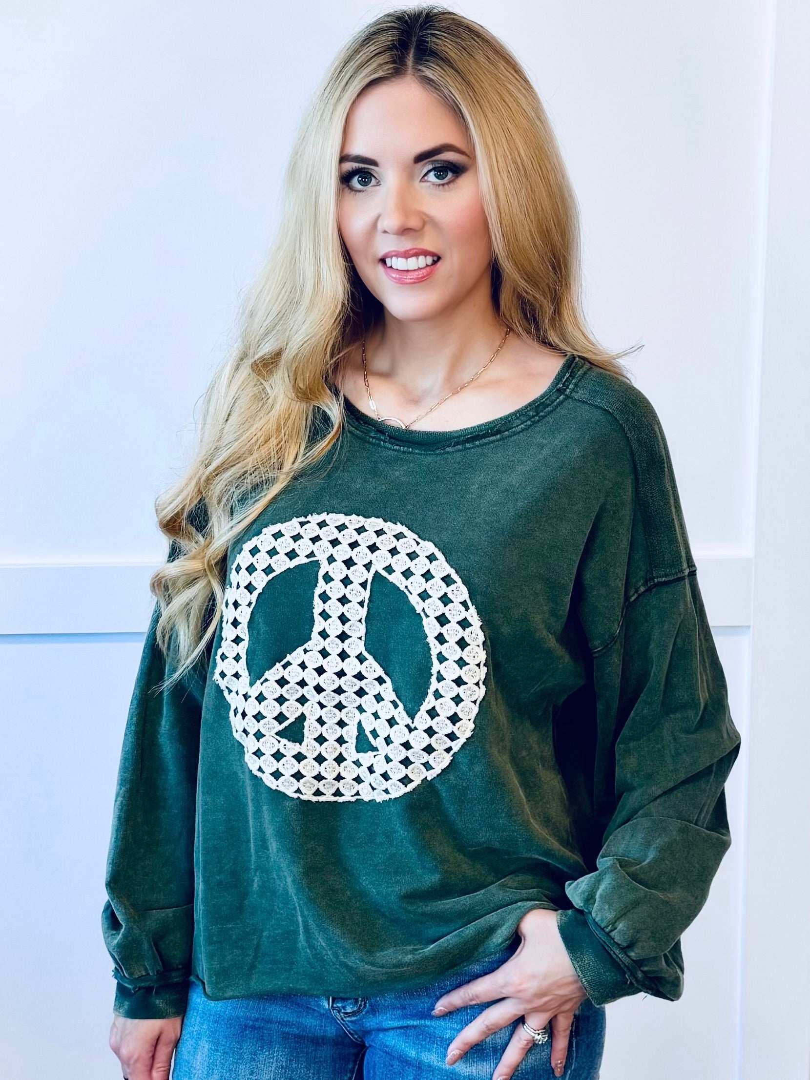 Peace top GREEN