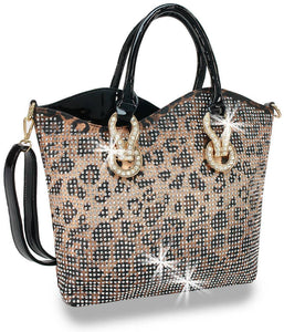 Stunning Rhinestone Handbag: Leopard